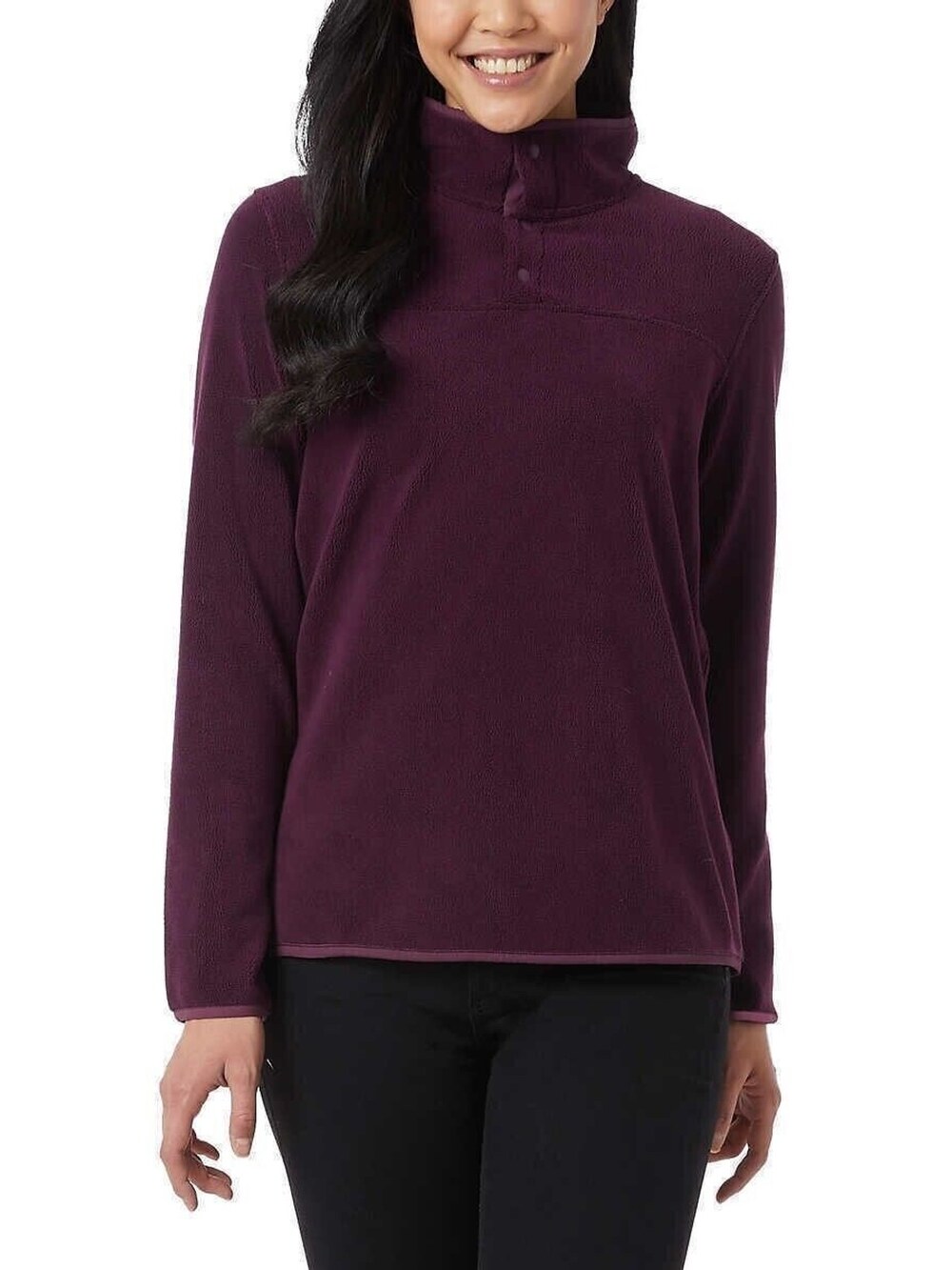 32 Degrees Heat Snap Arctic Fleece Pullover Women's Small Boysenberry Purple